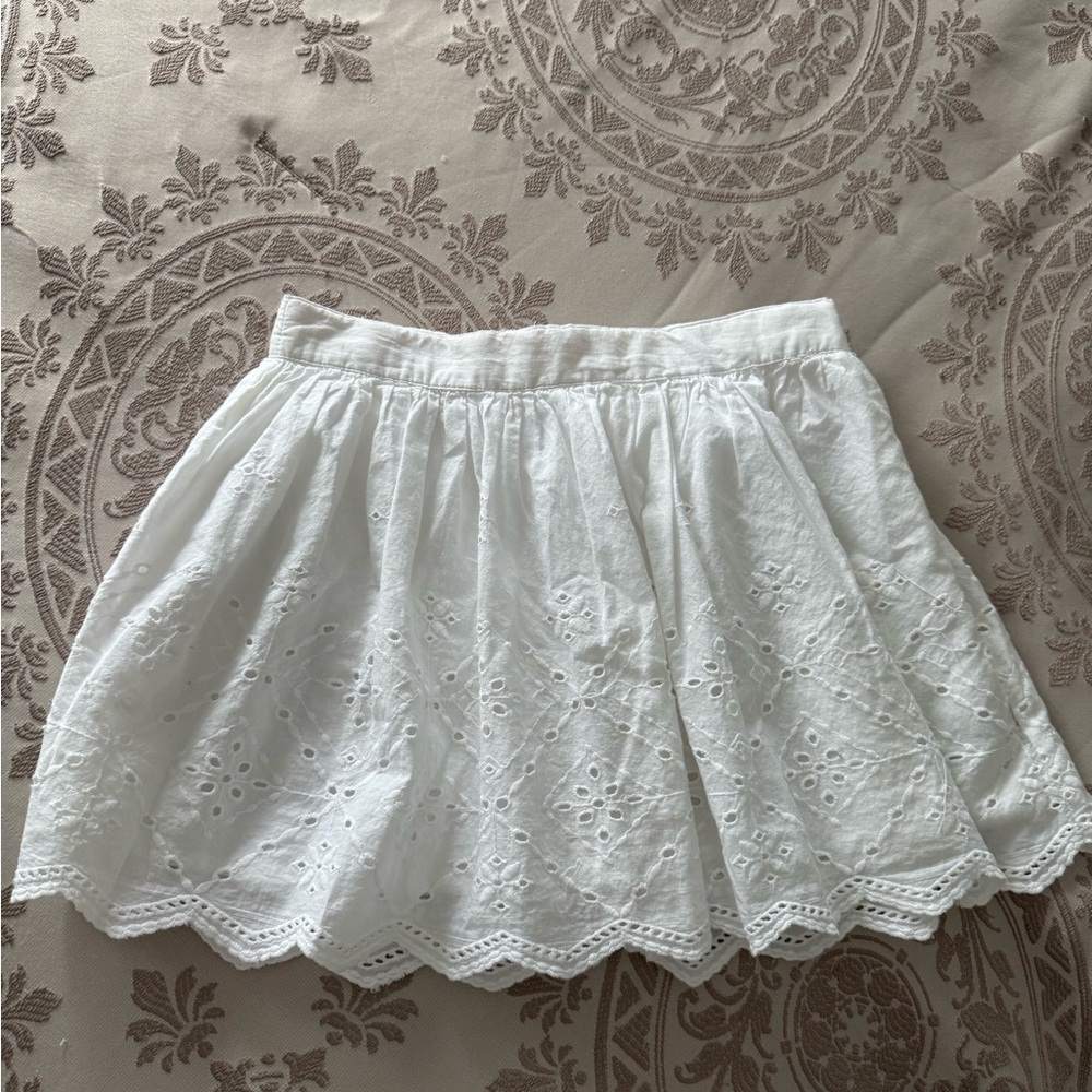 Gap girls White Eyelet Cotton Mini Skirt size 7